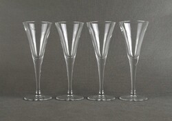 1T967 Elegant Short Spirit Footed Glass Set 4 Pieces