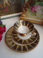 Kávés-teás reggeliző készlet. Csupa arany Bavaria 3 részes.