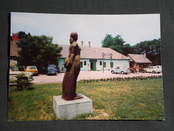 Képeslap,Agárd,Velencei tó,park,Halászcsárda,fürdőző nő akt szobor látkép,részlet, 1976-
