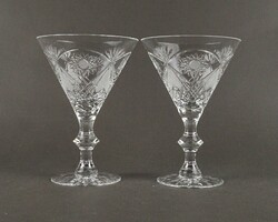 1T976 Beautiful Old Footed Crystal Champagne Glass Pair