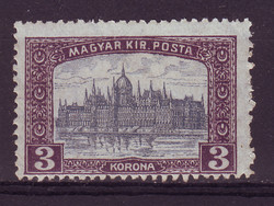 1916 Parlament 3 Korona / egy oldalon elfogazva / Festékfolt