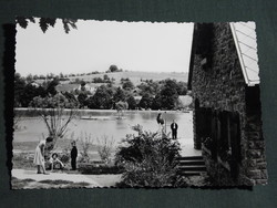 Képeslap,Abaliget,Turistaszálló,cseppkőbarlang,csónakázótó látkép,részlet, 1963-