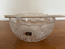 Kristály tál hibátlan vitrin állapot virágmintás