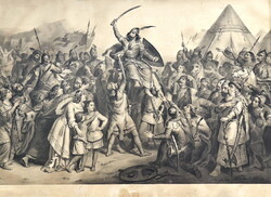 Árpád fejedelemmé választása, Kovács Mihály után liográfia, Párizsi kiadás