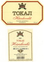 Boros címke: Tokaji Hárslevelű.