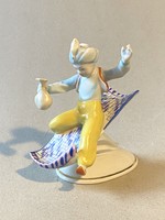ALADDIN A REPÜLŐ SZŐNYEGEN HOLLÓHÁZI FESTETT SÁRGA NADRÁGOS PORCELÁN MESE SZOBOR