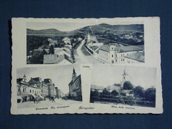 Képeslap,Ukrajna,Beregszász,mozaik,templom,törvényszék,utca látkép,Gárdonyi Bp kiad. 1940-  -sérült-