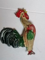 Régi,  kézműves kakaska bross 639.