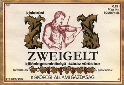 Boros címke: Kiskőrösi Zweigelt.