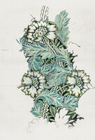 William Morris alkotása, szövet terv: Szellőrózsa (1876). 30*20cm poszter, plakát reprint