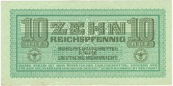 10 reichspfennig 1942 Németország Wehrmacht bankjegy