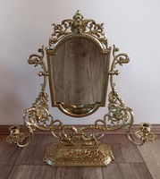 Régi réz asztali tükör