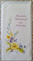 Születésnapi jókívánság képeslap borítékkal üdvözlőlap üdvözlőkártya levelezőlap postatiszta német