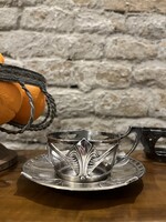 WMF ezüstözött art nouveau szecessziós kávés készlet hiányos