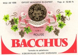 Drink label: bacchus sparkling wine, kiskunhalas.