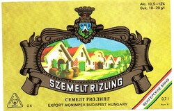 Boros címke: Szemelt rizling, Szeged.