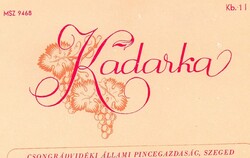 Boros címke: Kadarka, Szeged.