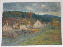 Falu ősszel festmény (alkuképes)