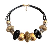 Vintázs nyaklánc az 1970-es évekből, retro nyakék, arany nyaklánc, retro kincs