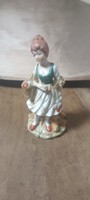 Porcelán régi ritka hölgy szobor