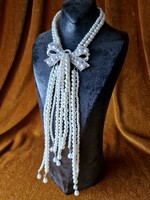 Sweet princess style pearl bow choker, Artificial pearls
