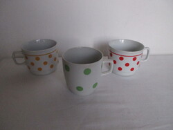 ZÖLD SZÍNŰ  ZSOLNAY PÖTTYÖS BÖGRE. ALKUKÉPES!