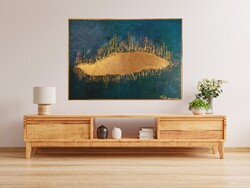 KarTü Art - Tengerszem / Sea eye,  50x70 cm absztrakt festmény