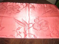 Gyönyörű virágos rózsaszín selyem damaszt körpárna párnahuzat