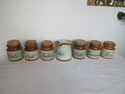 7 DB, RÉGI, NAGY MÉRETŰ, JELZETT FŰSZERTARTÓ. ALKUKÉPES!