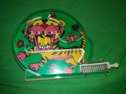 Régi mini kézi ügyességi játék tivoli FLIPPER - TIGRIS 14 x 9 cm a képek szerint