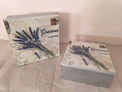 ÚJ levendula mintás fém doboz szett (2 db-os)