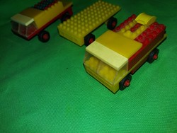 Régi "SZOCI LEGO" bootleg kisalapú PEBE PB építőből 3 db kisautó jó állapotban egybe képek szerint