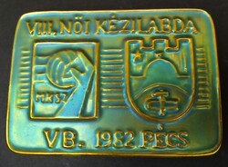 Zsolnay 1982 Kézilabda VB Plakett