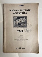 'Magyar bélyegek árjegyzéke - 1943.