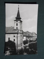 Képeslap,Balassagyarmat,róm. kat templom látkép,részlet, 1963-