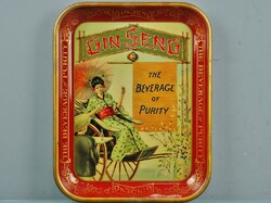 C.1920 Ginseng Reklám tálca Nem zománctábla Litografált