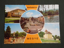 Képeslap,Baranya megye,mozaik,Pécs,Siklós,Harkány,Mecseknádasd,Abaliget, 1979-