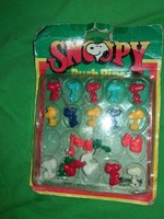 Retro SNOOPY figurás színes műanyag térkép tű faliújság tű rajzszeg,bontatlan a képek szerint