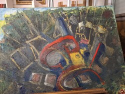 JÁK PÉTER 2024 o/v 58X75 cm "ENNEK ÖRÜLÖK!"
