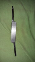Retro teljes acél két pengés bicska 6 cm penge 5 cm reszelő a hossz 19 cm a képek szerint