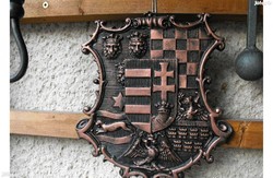 Hungarian Coat of Arms Beautiful Bronze Gilded Large 30cm Metal Cast Fireplace Fireplace Door Decor