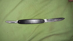 Antik bakelitnyeles kétpengés bicska 16 cm-6 cm és 3 cm pengékkel, kifent 7cm a nyél képek szerint