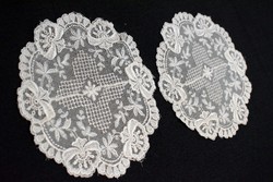 Tüll csipke terítő , ovális kisterítő pár 18,5 x 16 cm x 2db.