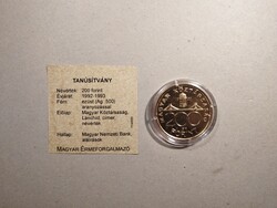 Magyarország - 200 Ft ezüst aranyozással 1993