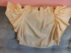 Női világossárga selyem blúz S