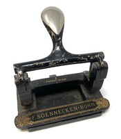 Antik F.Soennecken Bonn gyönyörű patinás régi lyukasztó 1930-40-es évek Rz