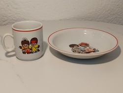 AKCIÓS – Zsolnay gyermek reggeliző készlet Monchhichi mintával (bögre + mélytányér)