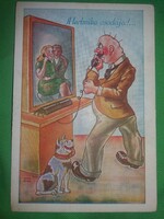 Antik 1920-30. Kaszás Jámbor humoros képeslap :A technika csodája képek szerint Barasits