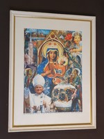 B. Hajdu László ,Keresztény, katolikus kép ,János Pál pápa látogatása 1991 kollázs