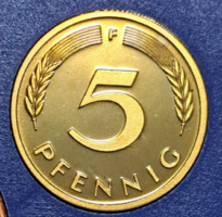 RITKA! 5 Pfennig, 1984. Verdejel "F"  forgalmi sorból  PP.  (3)